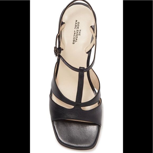 Marc Jacob the gem heel leather t stripe sandal size 6,5-7; EU 37💥, NWT - Picture 10 of 13